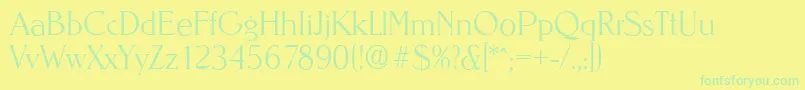 NevadaserialXlightRegular Font – Green Fonts on Yellow Background