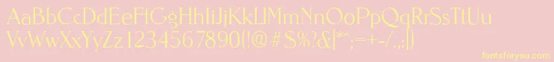 NevadaserialXlightRegular Font – Yellow Fonts on Pink Background