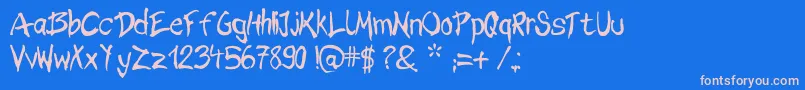 BrushHourRegular Font – Pink Fonts on Blue Background