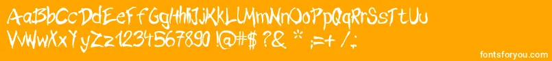 BrushHourRegular-Schriftart – Weiße Schriften auf orangefarbenem Hintergrund