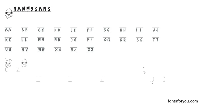 Schriftart 2NammySans – Alphabet, Zahlen, spezielle Symbole