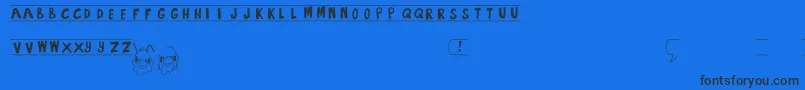 Шрифт 2NammySans – чёрные шрифты на синем фоне