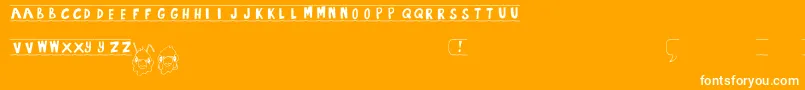 2NammySans-Schriftart – Weiße Schriften auf orangefarbenem Hintergrund