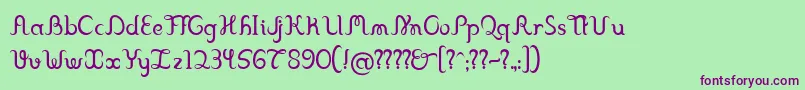 SFranklinCascaes Font – Purple Fonts on Green Background