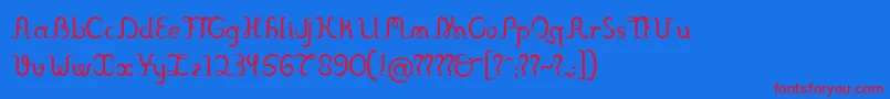 SFranklinCascaes Font – Red Fonts on Blue Background