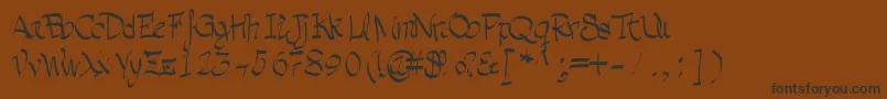 Czcionka Grafia – czarne czcionki na brązowym tle