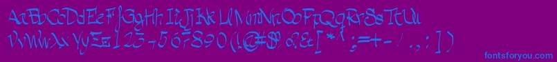 fuente Grafia – Fuentes Azules Sobre Fondo Morado