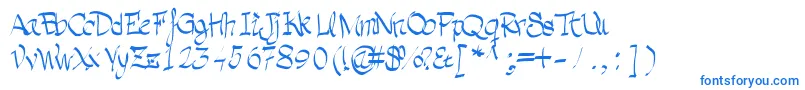 Grafia Font – Blue Fonts on White Background