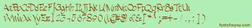 Grafia Font – Brown Fonts on Green Background