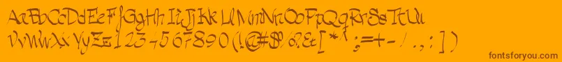 Шрифт Grafia – коричневые шрифты на оранжевом фоне