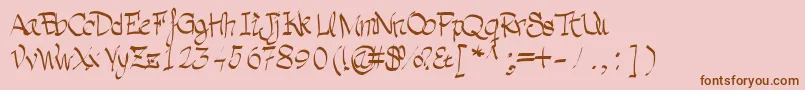 Grafia Font – Brown Fonts on Pink Background