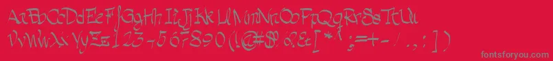 Grafia Font – Gray Fonts on Red Background