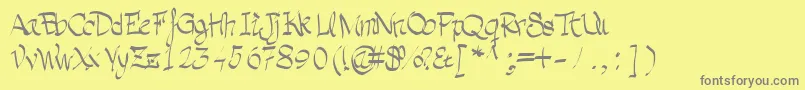 Czcionka Grafia – szare czcionki na żółtym tle