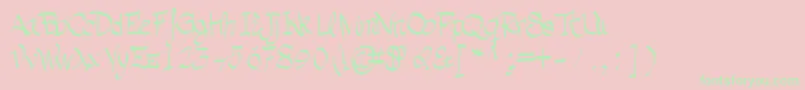 Grafia-Schriftart – Grüne Schriften auf rosa Hintergrund