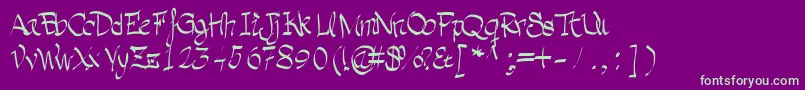 Weitere Informationen zur Grafia-Schriftart Grafia-Schriftart – Grüne Schriften auf violettem Hintergrund