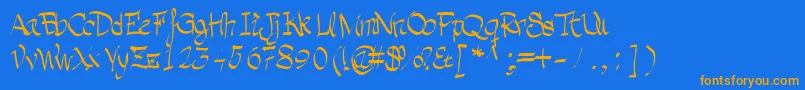 Fonte Grafia – fontes laranjas em um fundo azul