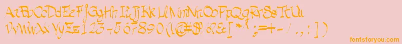 Grafia-fontti – oranssit fontit vaaleanpunaisella taustalla