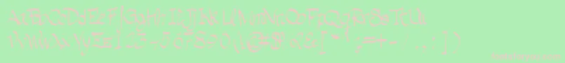 Grafia-Schriftart – Rosa Schriften auf grünem Hintergrund