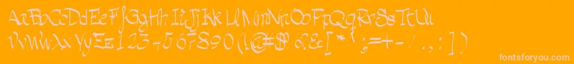 Lisätietoja Grafia-fontista Grafia-fontti – vaaleanpunaiset fontit oranssilla taustalla