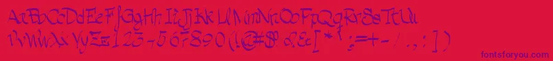 Więcej informacji o czcionce Grafia Czcionka Grafia – fioletowe czcionki na czerwonym tle
