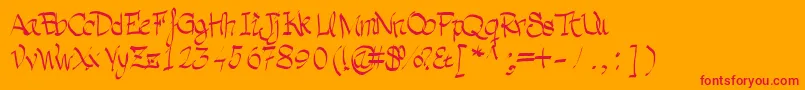 Grafia Font – Red Fonts on Orange Background