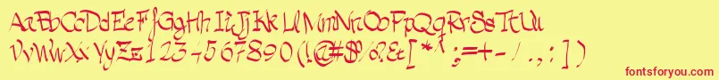 Grafia Font – Red Fonts on Yellow Background