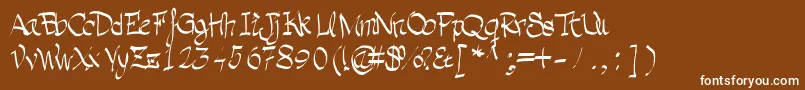 Grafiaフォントについての詳細 フォントGrafia – 茶色の背景に白い文字