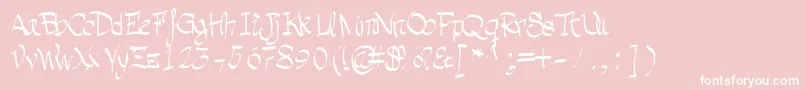 Grafia-Schriftart – Weiße Schriften auf rosa Hintergrund