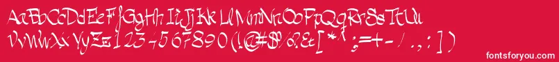 Grafia Font – White Fonts on Red Background