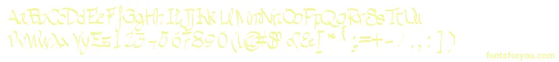 Czcionka Grafia – żółte czcionki na białym tle
