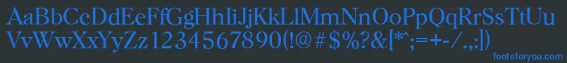HorshamserialLightRegular Font – Blue Fonts on Black Background