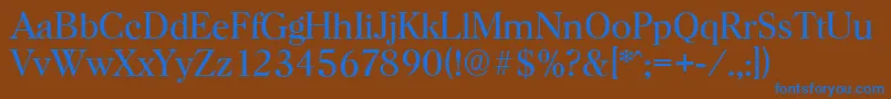 フォントHorshamserialLightRegular – 茶色の背景に青い文字