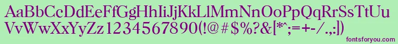 HorshamserialLightRegular Font – Purple Fonts on Green Background
