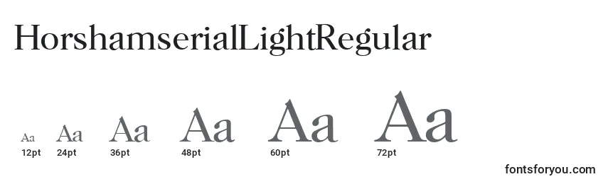 Размеры шрифта HorshamserialLightRegular