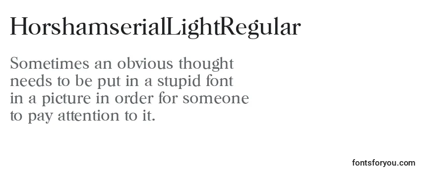Review of the HorshamserialLightRegular Font