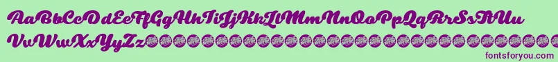 SwiftelBaseDemo Font – Purple Fonts on Green Background
