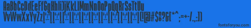 RabiosaFfp-Schriftart – Schwarze Schriften auf blauem Hintergrund