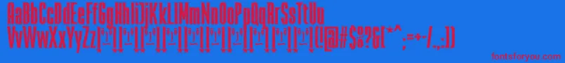 RabiosaFfp Font – Red Fonts on Blue Background