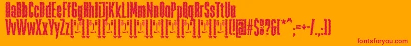 RabiosaFfp-Schriftart – Rote Schriften auf orangefarbenem Hintergrund