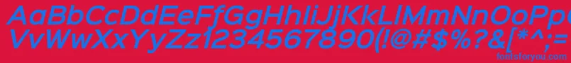 Sinkinsans600semibolditali Font – Blue Fonts on Red Background