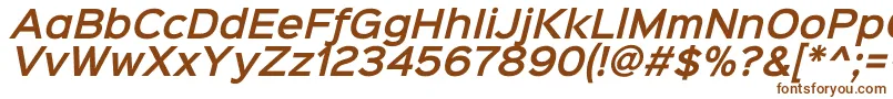 フォントSinkinsans600semibolditali – 白い背景に茶色のフォント
