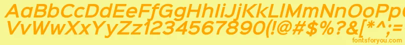 Sinkinsans600semibolditali Font – Orange Fonts on Yellow Background