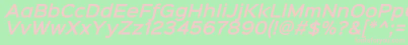 Sinkinsans600semibolditali-fontti – vaaleanpunaiset fontit vihreällä taustalla