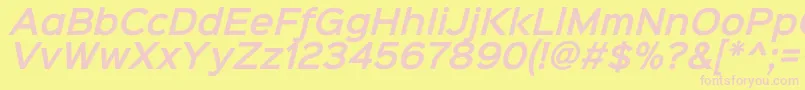 Sinkinsans600semibolditali-fontti – vaaleanpunaiset fontit keltaisella taustalla