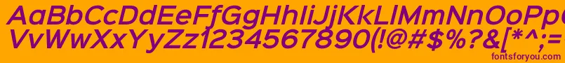 Шрифт Sinkinsans600semibolditali – фиолетовые шрифты на оранжевом фоне