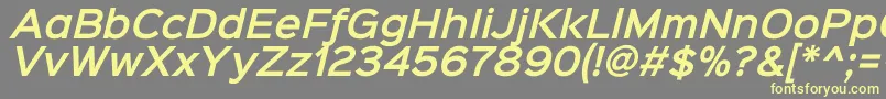 フォントSinkinsans600semibolditali – 黄色のフォント、灰色の背景