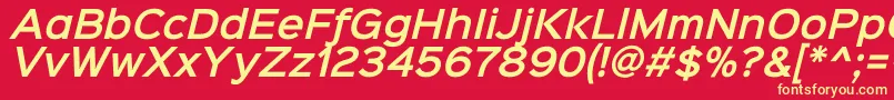 Sinkinsans600semibolditali Font – Yellow Fonts on Red Background