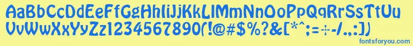 Cyrillichover Font – Blue Fonts on Yellow Background