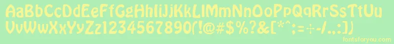 Cyrillichover Font – Yellow Fonts on Green Background