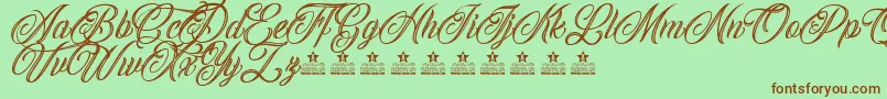 CallingAngelsPersonalUse Font – Brown Fonts on Green Background